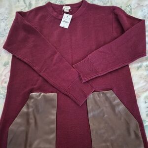 J. Crew Women's Burgundy Crewneck Sweater
